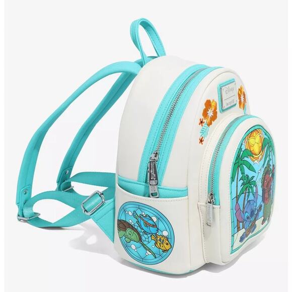 NWT Loungefly Disney Lilo & Stitch Stained Glass Portrait Mini Backpack - Picture 3 of 10